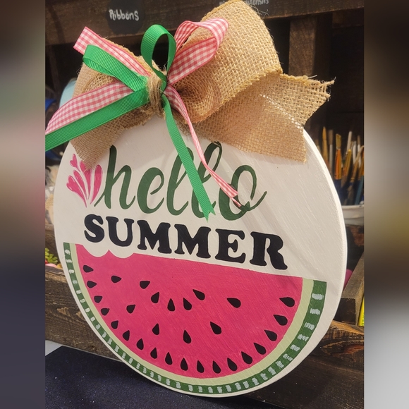 "Hello Summer" hanging door sign - Picture 2 of 2